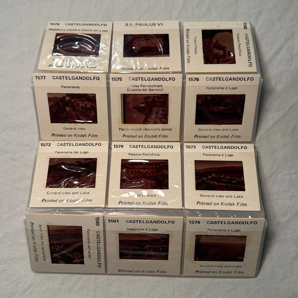 Kodak Film Vintage 1960s Castel Gandolfo 12 Color Slides Italian Souvenir EUC